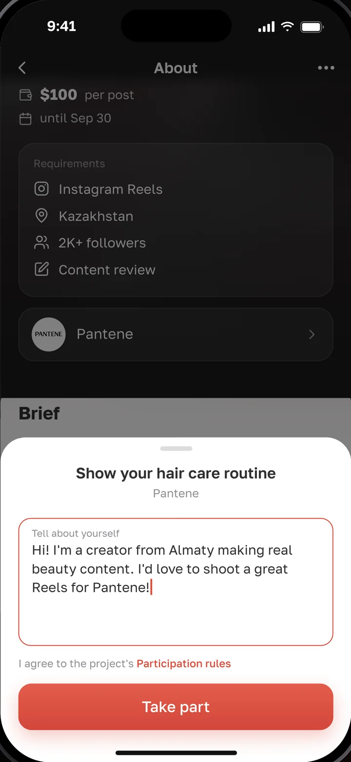 Creators apply